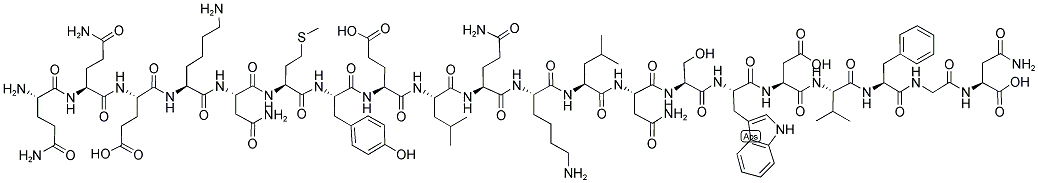 H-GLN-GLN-GLU-LYS-ASN-MET-TYR-GLU-LEU-GLN-LYS-LEU-ASN-SER-TRP-ASP-VAL-PHE-GLY-ASN-OH Struktur