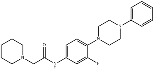 N-[3-FLUORO-4-(4-PHENYLPIPERAZINO)PHENYL]-2-PIPERIDINOACETAMIDE Struktur