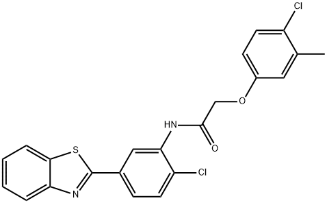 N-[5-(1,3-BENZOTHIAZOL-2-YL)-2-CHLOROPHENYL]-2-(4-CHLORO-3-METHYLPHENOXY)ACETAMIDE Struktur