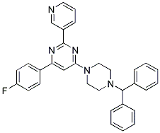 4-(4-BENZHYDRYL-PIPERAZIN-1-YL)-6-(4-FLUORO-PHENYL)-2-PYRIDIN-3-YL-PYRIMIDINE Struktur