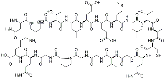 H-ASN-PRO-THR-LEU-GLU-GLU-MET-LEU-THR-ALA-CYS-GLN-GLY-VAL-GLY-GLY-PRO-GLY-GLN-LYS-OH Struktur