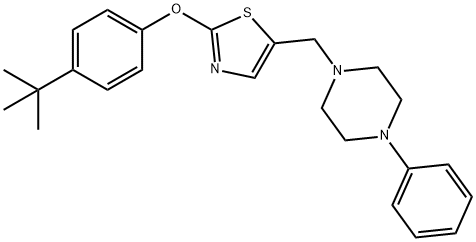 1-((2-[4-(TERT-BUTYL)PHENOXY]-1,3-THIAZOL-5-YL)METHYL)-4-PHENYLPIPERAZINE Struktur