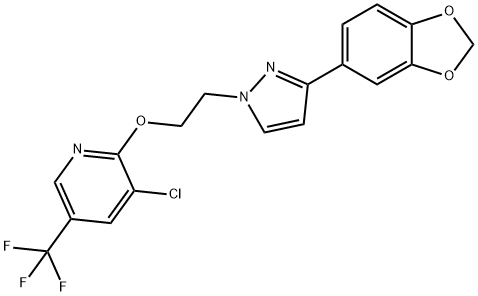 2-(2-[3-(1,3-BENZODIOXOL-5-YL)-1H-PYRAZOL-1-YL]ETHOXY)-3-CHLORO-5-(TRIFLUOROMETHYL)PYRIDINE Struktur