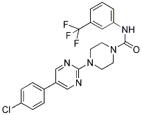 4-[5-(4-CHLOROPHENYL)PYRIMIDIN-2-YL]-N-(3-(TRIFLUOROMETHYL)PHENYL)PIPERAZINE-1-CARBOXAMIDE Struktur