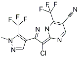 3-CHLORO-2-[1-METHYL-5-(TRIFLUOROMETHYL)-1H-PYRAZOL-4-YL]-7-(TRIFLUOROMETHYL)PYRAZOLO[1,5-A]PYRIMIDINE-6-CARBONITRILE Struktur