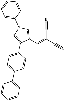 2-[(3-[1,1'-BIPHENYL]-4-YL-1-PHENYL-1H-PYRAZOL-4-YL)METHYLENE]MALONONITRILE Struktur