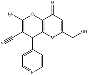 2-AMINO-6-(HYDROXYMETHYL)-8-OXO-4-(4-PYRIDINYL)-4,8-DIHYDROPYRANO[3,2-B]PYRAN-3-CARBONITRILE Struktur