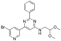 6-(5-BROMOPYRIDIN-3-YL)-N-(2,2-DIMETHOXYETHYL)-2-PHENYLPYRIMIDIN-4-AMINE Struktur