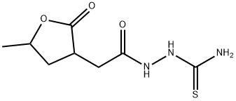 2-[(5-METHYL-2-OXOTETRAHYDROFURAN-3-YL)ACETYL]HYDRAZINECARBOTHIOAMIDE Struktur