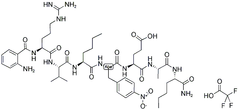 2-AMINOBENZOYL-ARG-VAL-NLE-P-NITRO-PHE-GLU-ALA-NLE-NH2 TRIFLUOROACETATE SALT Struktur