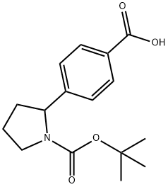 2-(4-CARBOXY-PHENYL)-PYRROLIDINE-1-CARBOXYLIC ACID TERT-BUTYL ESTER Struktur