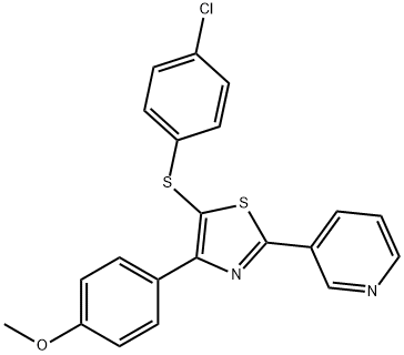 3-[5-[(4-CHLOROPHENYL)SULFANYL]-4-(4-METHOXYPHENYL)-1,3-THIAZOL-2-YL]PYRIDINE Struktur