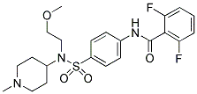 2,6-DIFLUORO-N-[4-(((2-METHOXYETHYL)(1-METHYLPIPERIDIN-4-YL)AMINO)SULPHONYL)PHENYL]BENZAMIDE Struktur