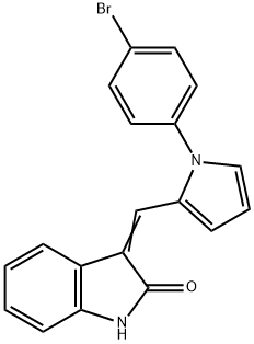 3-((E)-[1-(4-BROMOPHENYL)-1H-PYRROL-2-YL]METHYLIDENE)-1,3-DIHYDRO-2H-INDOL-2-ONE Struktur