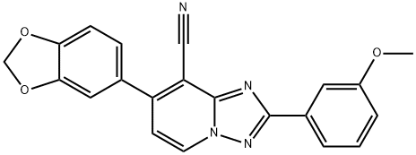 7-(1,3-BENZODIOXOL-5-YL)-2-(3-METHOXYPHENYL)[1,2,4]TRIAZOLO[1,5-A]PYRIDINE-8-CARBONITRILE Struktur