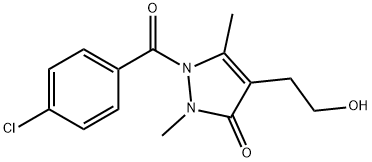 1-(4-CHLOROBENZOYL)-4-(2-HYDROXYETHYL)-2,5-DIMETHYL-1,2-DIHYDRO-3H-PYRAZOL-3-ONE Struktur