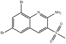 6,8-DIBROMO-3-(METHYLSULFONYL)-2-QUINOLINAMINE Struktur