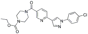 4-(6-[1-(4-CHLORO-PHENYL)-1H-PYRAZOL-4-YL]-PYRIDINE-3-CARBONYL)-PIPERAZINE-1-CARBOXYLIC ACID ETHYL ESTER Struktur