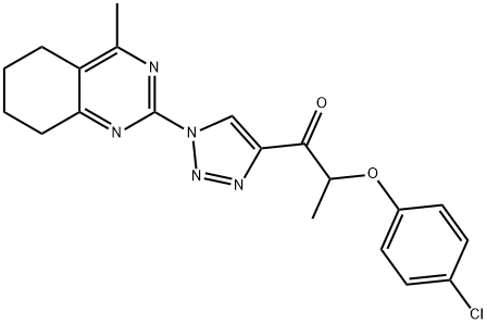 2-(4-CHLOROPHENOXY)-1-[1-(4-METHYL-5,6,7,8-TETRAHYDRO-2-QUINAZOLINYL)-1H-1,2,3-TRIAZOL-4-YL]-1-PROPANONE Struktur