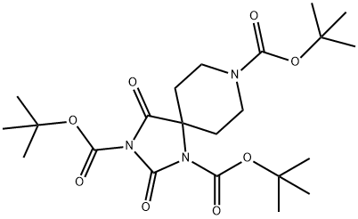 1-T-BOC-PIPERIDINE-4-SPIRO-5'-[1',3'-BIS-T-BOC]-HYDANTOIN Struktur