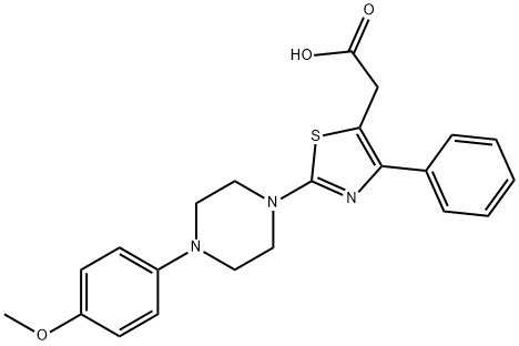 2-(2-[4-(4-METHOXYPHENYL)PIPERAZINO]-4-PHENYL-1,3-THIAZOL-5-YL)ACETIC ACID Struktur