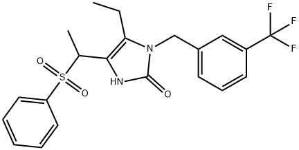 5-ETHYL-4-[1-(PHENYLSULFONYL)ETHYL]-1-[3-(TRIFLUOROMETHYL)BENZYL]-1,3-DIHYDRO-2H-IMIDAZOL-2-ONE Struktur