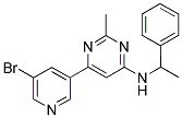 6-(5-BROMOPYRIDIN-3-YL)-2-METHYL-N-(1-PHENYLETHYL)PYRIMIDIN-4-AMINE Struktur