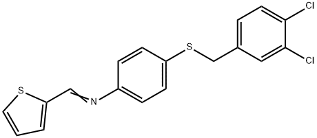 4-[(3,4-DICHLOROBENZYL)SULFANYL]-N-(2-THIENYLMETHYLENE)ANILINE Struktur