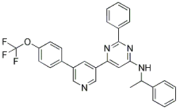 (1-PHENYL-ETHYL)-(2-PHENYL-6-[5-(4-TRIFLUOROMETHOXY-PHENYL)-PYRIDIN-3-YL]-PYRIMIDIN-4-YL)-AMINE Struktur