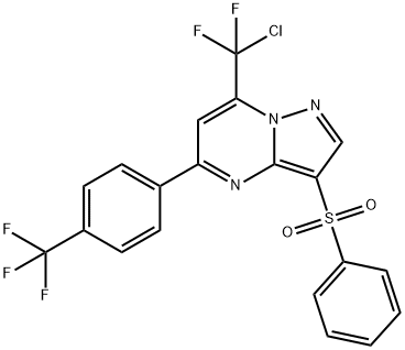 7-[CHLORO(DIFLUORO)METHYL]-3-(PHENYLSULFONYL)-5-[4-(TRIFLUOROMETHYL)PHENYL]PYRAZOLO[1,5-A]PYRIMIDINE Struktur