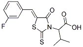 2-[5-(3-FLUORO-BENZYLIDENE)-4-OXO-2-THIOXO-THIAZOLIDIN-3-YL]-3-METHYL-BUTYRIC ACID Struktur