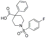 4-PIPERIDINECARBOXYLIC ACID, 1-[(4-FLUOROPHENYL)SULFONYL]-4-PHENYL- Struktur