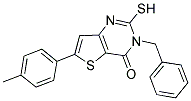 3-BENZYL-2-MERCAPTO-6-P-TOLYL-3H-THIENO[3,2-D]PYRIMIDIN-4-ONE Struktur