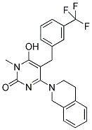 4-(3,4-DIHYDROISOQUINOLIN-2(1H)-YL)-6-HYDROXY-1-METHYL-5-[3-(TRIFLUOROMETHYL)BENZYL]PYRIMIDIN-2(1H)-ONE Struktur