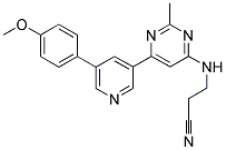 3-((6-[5-(4-METHOXYPHENYL)PYRIDIN-3-YL]-2-METHYLPYRIMIDIN-4-YL)AMINO)PROPANENITRILE Struktur