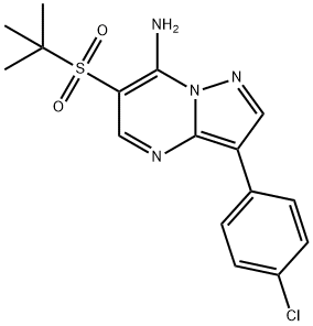 6-(TERT-BUTYLSULFONYL)-3-(4-CHLOROPHENYL)PYRAZOLO[1,5-A]PYRIMIDIN-7-AMINE Struktur