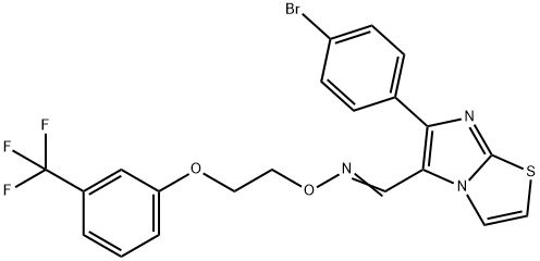 6-(4-BROMOPHENYL)IMIDAZO[2,1-B][1,3]THIAZOLE-5-CARBALDEHYDE O-(2-[3-(TRIFLUOROMETHYL)PHENOXY]ETHYL)OXIME Struktur