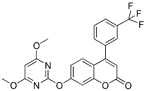 7-((4,6-DIMETHOXYPYRIMIDIN-2-YL)OXY)-4-(3-(TRIFLUOROMETHYL)PHENYL)-1-BENZOPYRAN-2-ONE Struktur