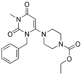 4-(3-BENZYL-1-METHYL-2,6-DIOXO-1,2,3,6-TETRAHYDRO-PYRIMIDIN-4-YL)-PIPERAZINE-1-CARBOXYLIC ACID ETHYL ESTER Struktur