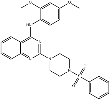 N-(2,4-DIMETHOXYPHENYL)-2-(4-(PHENYLSULFONYL)PIPERAZIN-1-YL)QUINAZOLIN-4-AMINE Struktur