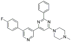 4-[5-(4-FLUORO-PHENYL)-PYRIDIN-3-YL]-6-(4-METHYL-PIPERAZIN-1-YL)-2-PHENYL-PYRIMIDINE Struktur