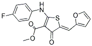 METHYL (5Z)-2-[(4-FLUOROPHENYL)AMINO]-5-(2-FURYLMETHYLENE)-4-OXO-4,5-DIHYDROTHIOPHENE-3-CARBOXYLATE Struktur