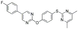 2-[(4-([5-(4-FLUOROPHENYL)PYRIMIDIN-2-YL]OXY)PHENYL)THIO]-4,6-DIMETHYLPYRIMIDINE Struktur