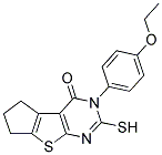 5-(4-ETHOXY-PHENYL)-6-MERCAPTO-1,2,3,5-TETRAHYDRO-8-THIA-5,7-DIAZA-CYCLOPENTA[A]INDEN-4-ONE Struktur