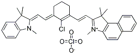 2-[2-[2-CHLORO-3-[2-(1,3-DIHYDRO-1,1,3-TRIMETHYL-2H-BENZO[E]-INDOL-2-YLIDENE)-ETHYLIDENE]-1-CYCLOHEXEN-1-YL]-ETHENYL]-1,1,3-TRIMETHYL-1H-BENZO[E]INDOLIUM PERCHLORATE Struktur