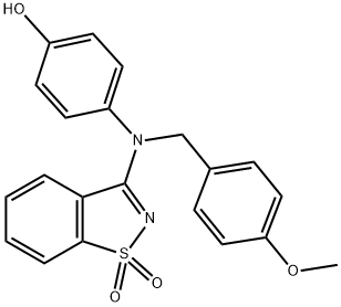 4-[(1,1-DIOXIDO-1,2-BENZISOTHIAZOL-3-YL)(4-METHOXYBENZYL)AMINO]PHENOL Struktur