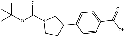 3-(4-CARBOXY-PHENYL)-PYRROLIDINE-1-CARBOXYLIC ACID TERT-BUTYL ESTER Struktur