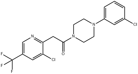 1-[4-(3-CHLOROPHENYL)PIPERAZINO]-2-[3-CHLORO-5-(TRIFLUOROMETHYL)-2-PYRIDINYL]-1-ETHANONE Struktur