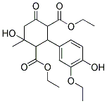 DIETHYL 2-(3-ETHOXY-4-HYDROXYPHENYL)-4-HYDROXY-4-METHYL-6-OXO-1,3-CYCLOHEXANEDICARBOXYLATE Struktur