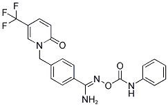 1-[4-(1-AMINO-5-PHENYL-2,5-DIAZA-3-OXA-4-OXOPENT-1-EN-1-YL)BENZYL]-5-(TRIFLUOROMETHYL)-2-PYRIDONE Struktur